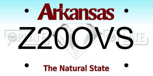 Z20OVS Arkansas License Plate