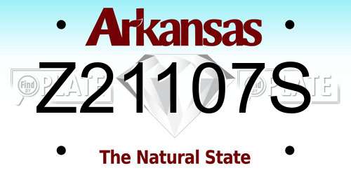 Z21107S Arkansas License Plate