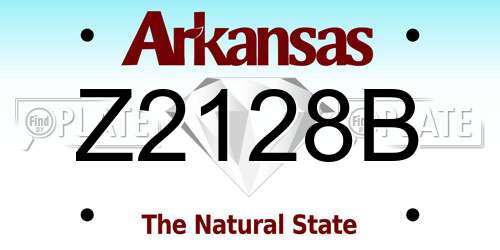 Z2128B Arkansas License Plate