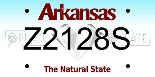Z2128S Arkansas License Plate