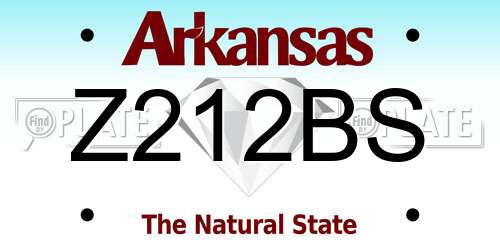 Z212BS Arkansas License Plate