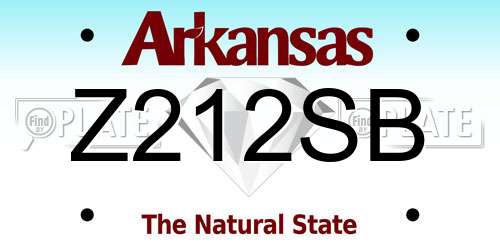 Z212SB Arkansas License Plate