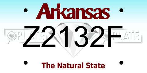 Z2132F Arkansas License Plate