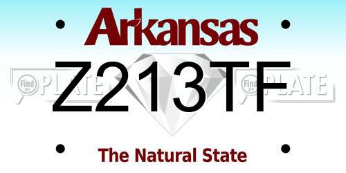 Z213TF Arkansas License Plate