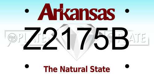 Z2175B Arkansas License Plate