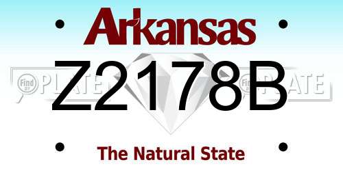 Z2178B Arkansas License Plate