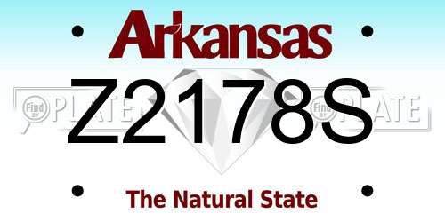Z2178S Arkansas License Plate