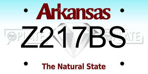 Z217BS Arkansas License Plate