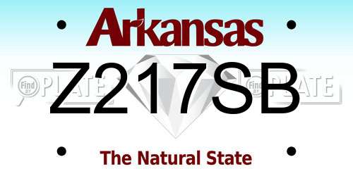 Z217SB Arkansas License Plate