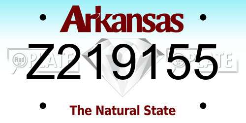 Z219155 Arkansas License Plate