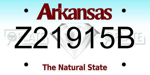 Z21915B Arkansas License Plate