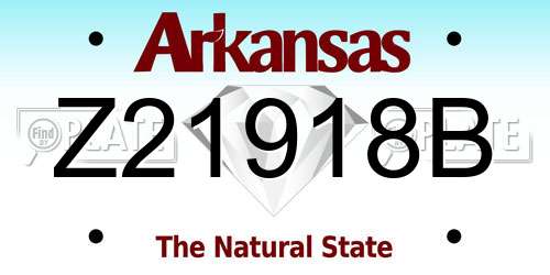 Z21918B Arkansas License Plate