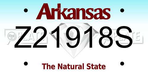 Z21918S Arkansas License Plate