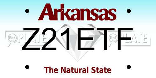 Z21ETF Arkansas License Plate