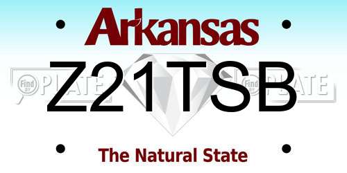 Z21TSB Arkansas License Plate