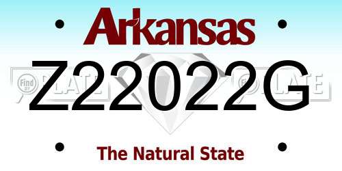 Z22022G Arkansas License Plate