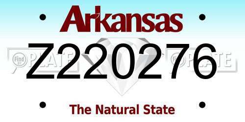Z220276 Arkansas License Plate