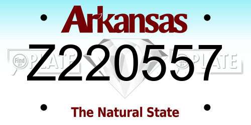 Z220557 Arkansas License Plate