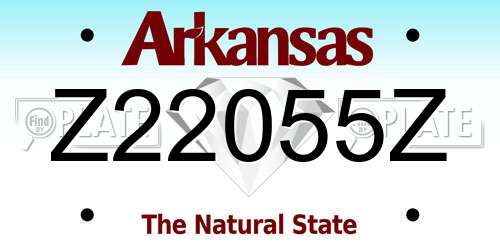 Z22055Z Arkansas License Plate