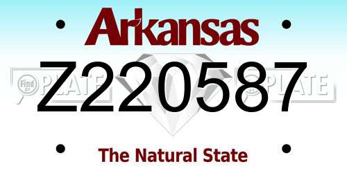 Z220587 Arkansas License Plate
