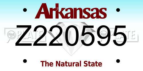 Z220595 Arkansas License Plate