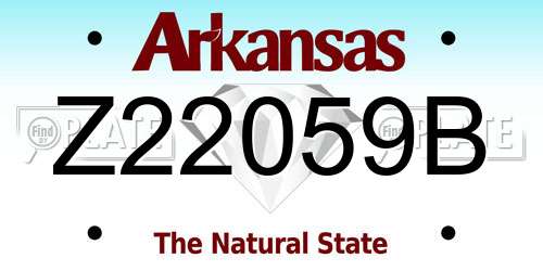 Z22059B Arkansas License Plate