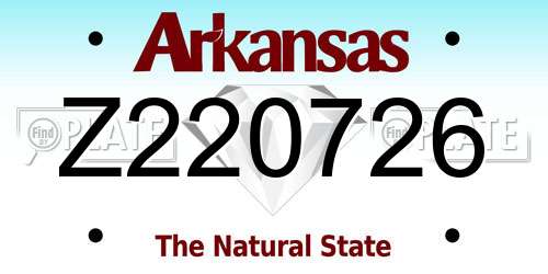 Z220726 Arkansas License Plate