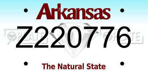 Z220776 Arkansas License Plate