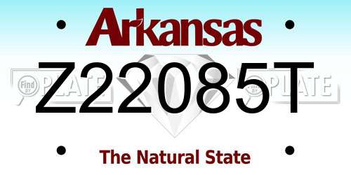 Z22085T Arkansas License Plate