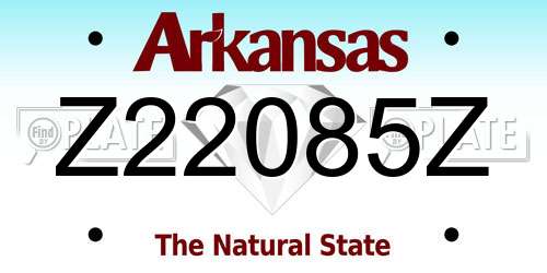 Z22085Z Arkansas License Plate