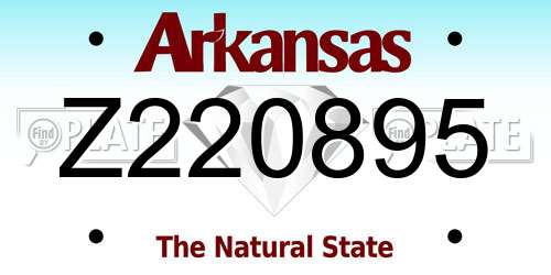 Z220895 Arkansas License Plate
