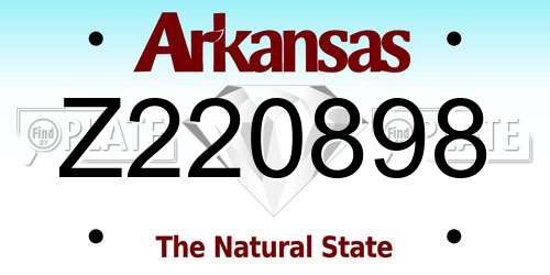 Z220898 Arkansas License Plate