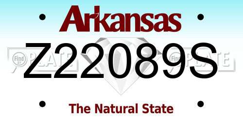 Z22089S Arkansas License Plate