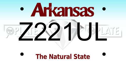 Z221UL Arkansas License Plate