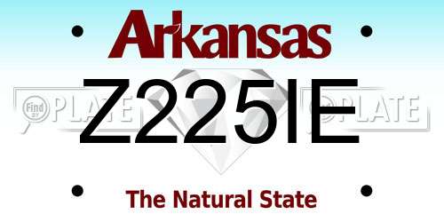 Z225IE Arkansas License Plate