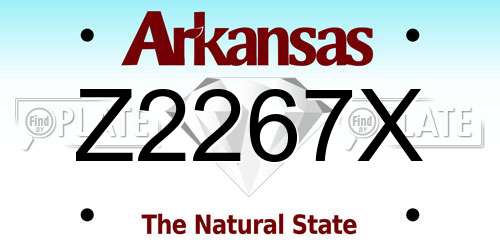 Z2267X Arkansas License Plate