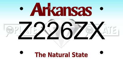 Z226ZX Arkansas License Plate