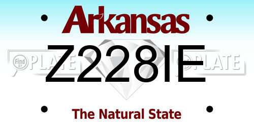 Z228IE Arkansas License Plate