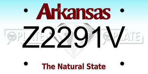 Z2291V Arkansas License Plate