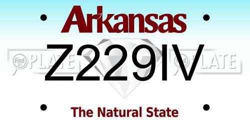 Z229IV Arkansas License Plate