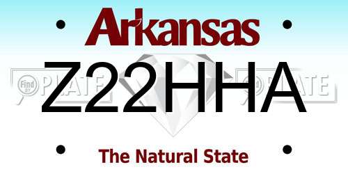 Z22HHA Arkansas License Plate