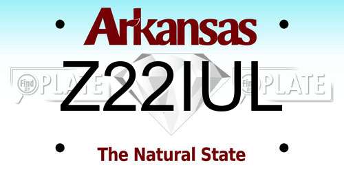 Z22IUL Arkansas License Plate