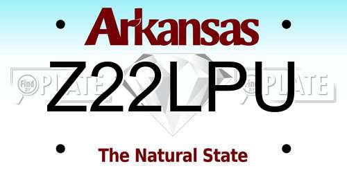 Z22LPU Arkansas License Plate