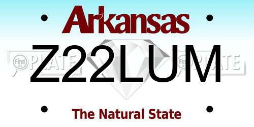 Z22LUM Arkansas License Plate