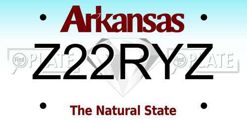 Z22RYZ Arkansas License Plate