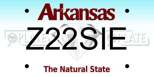 Z22SIE Arkansas License Plate