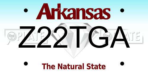 Z22TGA Arkansas License Plate