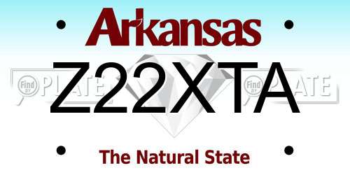 Z22XTA Arkansas License Plate
