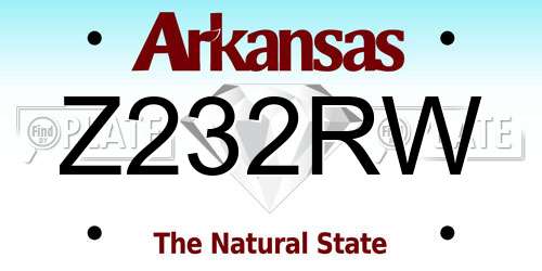 Z232RW Arkansas License Plate