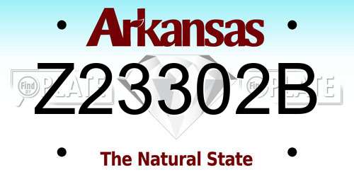 Z23302B Arkansas License Plate